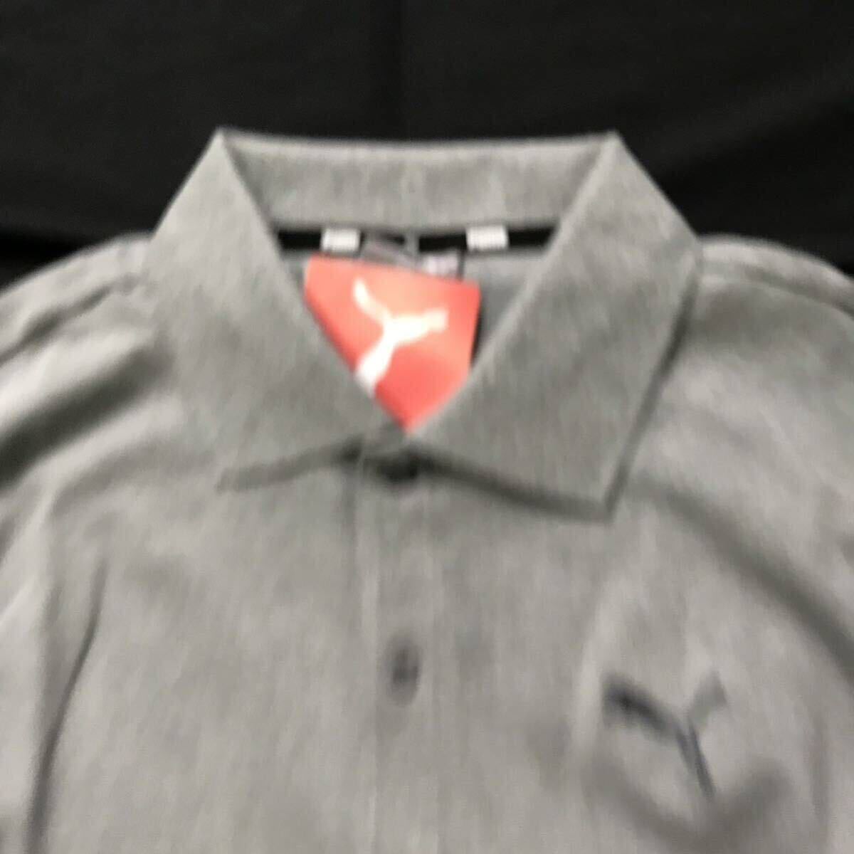 #C038 new goods [ men's XXL] Puma Golf PUMApike polo-shirt short sleeves Golf gray tag attaching 