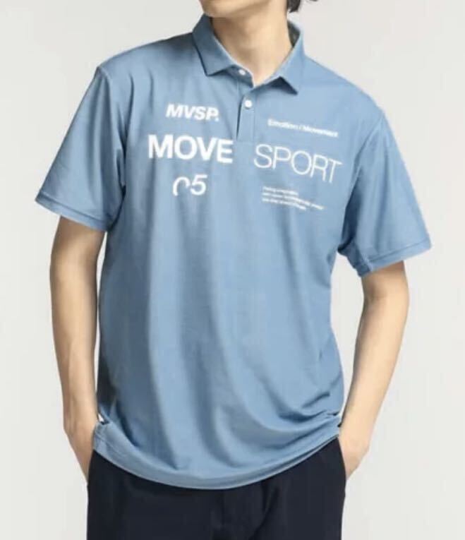 ◎118新品【メンズXL( O)】青 ゴルフ DESCENTE MOVE SPORT デサントムーヴスポーツ SUNSCREEN COOL 吸汗速乾 ポロシャツ高品質の画像2