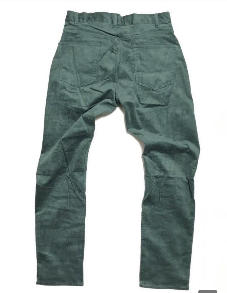 ^B089( подшивка возможно ) новый товар [ талия L] зеленый UNITED ARROWSko-en стрейч тонкий вельвет брюки coen мужской конический 