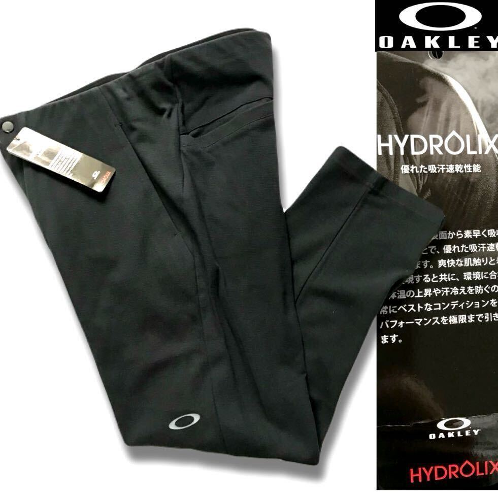 ●M219新品【メンズM】黒 オークリー（OAKLEY）ゴルフ アンクル ニット パンツ スウェット Hydrolix 吸水速乾性能 ベルトレス_画像1