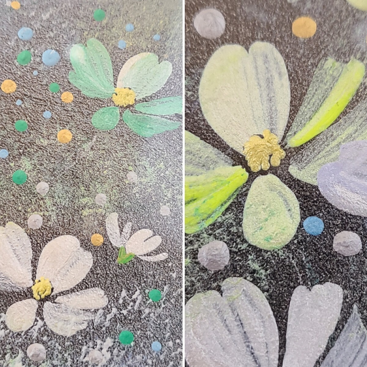 真作 あらきゆみ 荒木由美 コスモス 画家 肉筆原画 裏にも 父 真作 あらきゆみ 荒木由美 コスモス 画家 肉筆原画 裏にも 父
