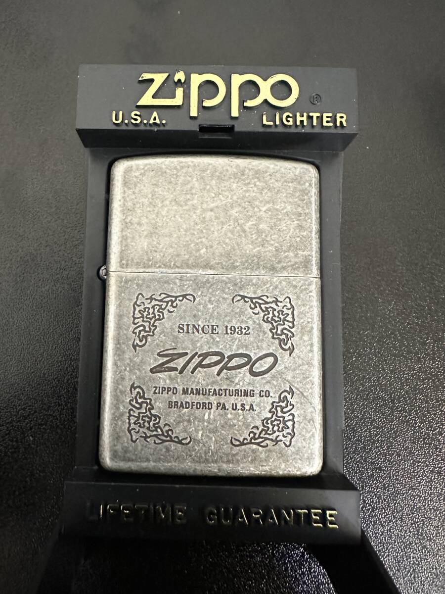 ZIPPO ジッポーライター アンティークシルバープレート シルバーカラー 長期保管品 1の画像1