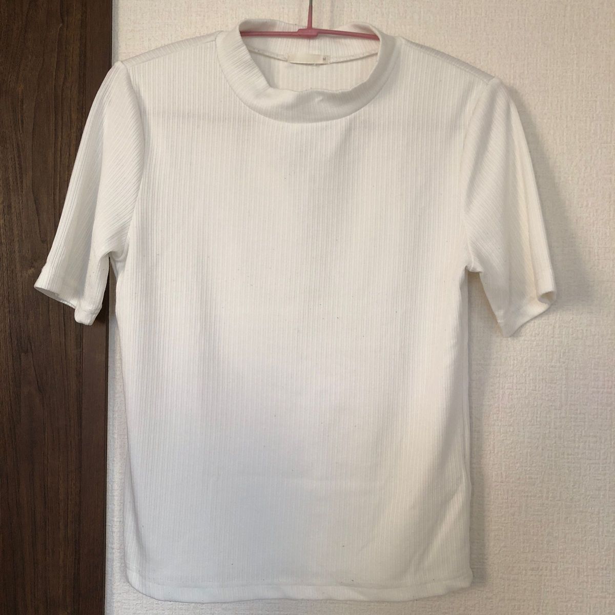 半袖Tシャツ 白 ハイネック