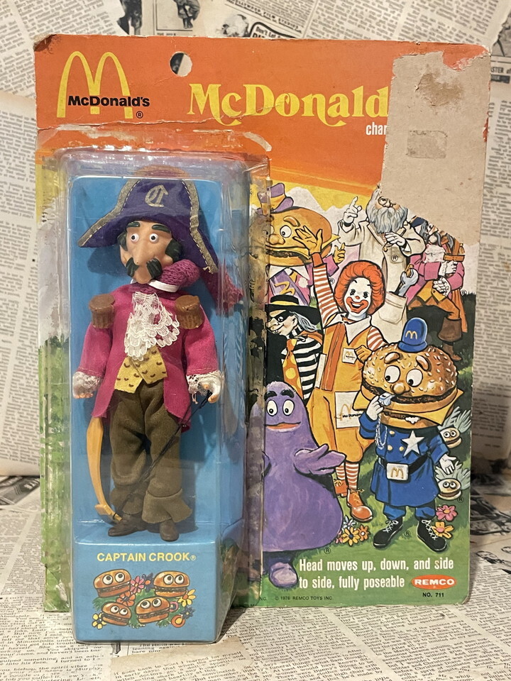 ☆1970年代/マクドナルド/キャプテンクロック/即決ビンテージ/REMCO/McDonaldland Characters/Figure(Captain Crook/with card)_画像1