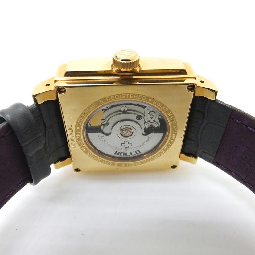 1 jpy [ Junk ]BALCO bar ko/BALCO square Gold Junk self-winding watch wristwatch /11340M/88