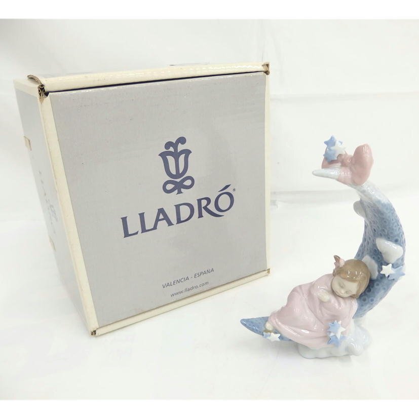 【美品】LLADRO リヤドロ/お月様の夢 陶器人形 お月さまの夢/6583/82_画像1