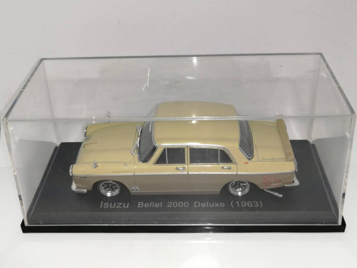 1/43 Norev Isuzu Bellel 2000 Deluxe (1963) modified aluminium deep rim lowdown modified bereruF/ R spoiler Mooneyes decal custom 