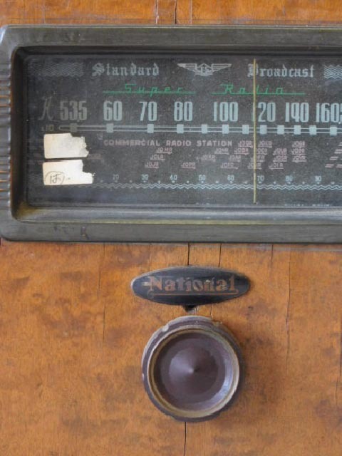  antique vacuum tube radio [ National Matsushita Electric Industrial 7 . wireless electro- machine association RB6 type 132 number ] large wooden that time thing 