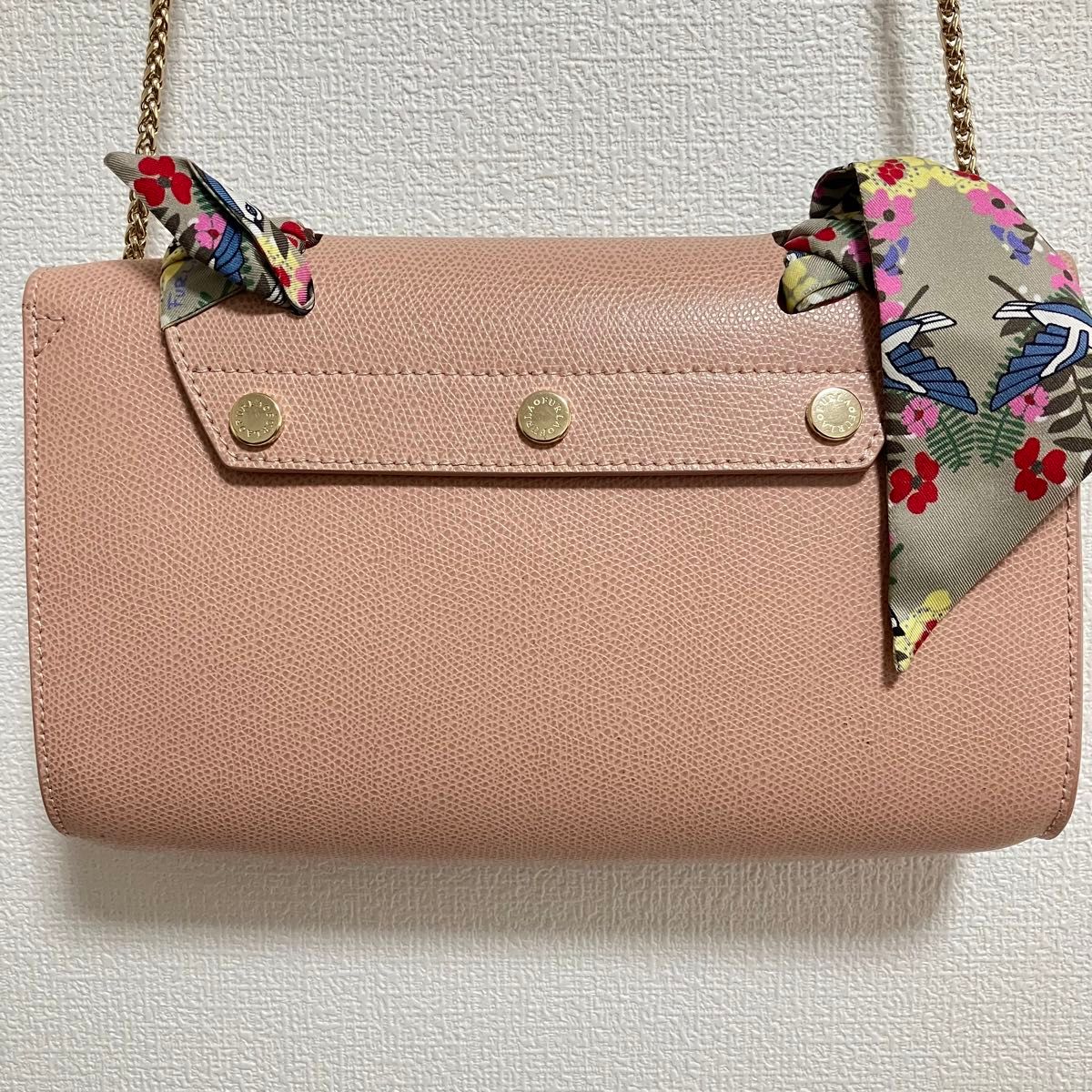 【極美品】FURLA フルラ レザー ショルダーバッグ くすみピンク