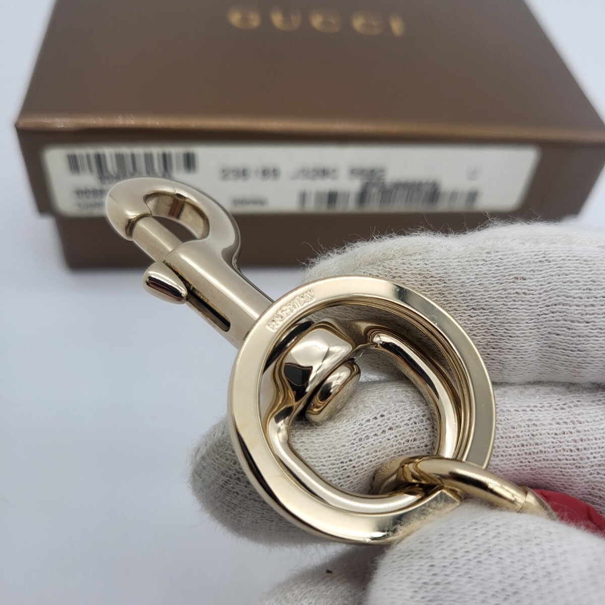 箱付き 未使用に近い GUCCI グッチ キーリング キーホルダー サンダル レッド 赤_画像6