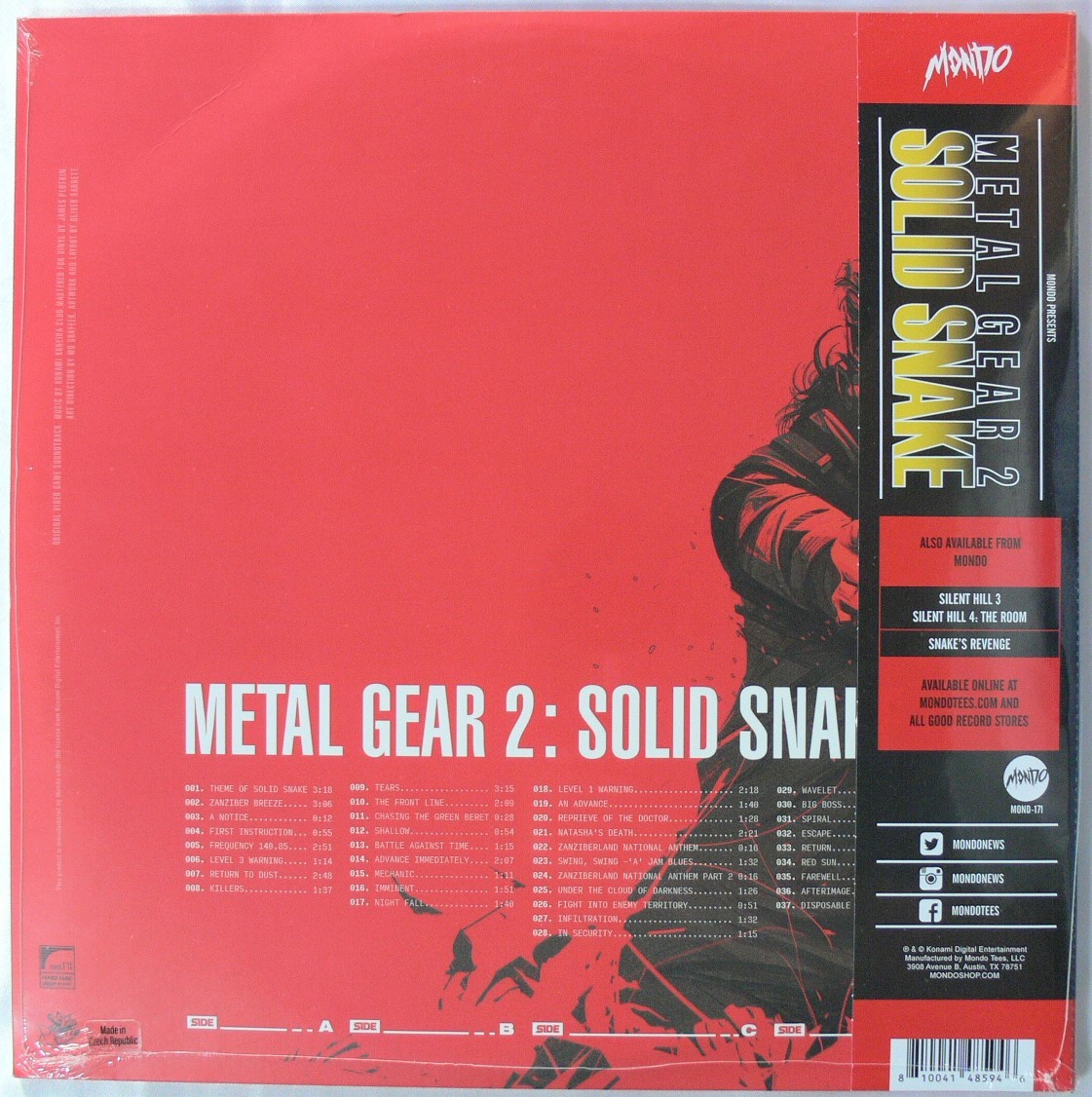 [未使用品 難あり][送料無料] Metal Gear 2 Solid Snake Original Soundtrack [アナログレコード 2LP] メタルギア 2 ソリッドスネーク_画像2