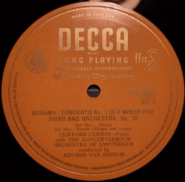 英Decca LXT-2825 ベイヌム指揮 カーゾンpf.／ブラームス／英国盤LP/送料全国一律880円追跡付/同梱2枚目以降無料【盤洗浄済】試聴可♪の画像6