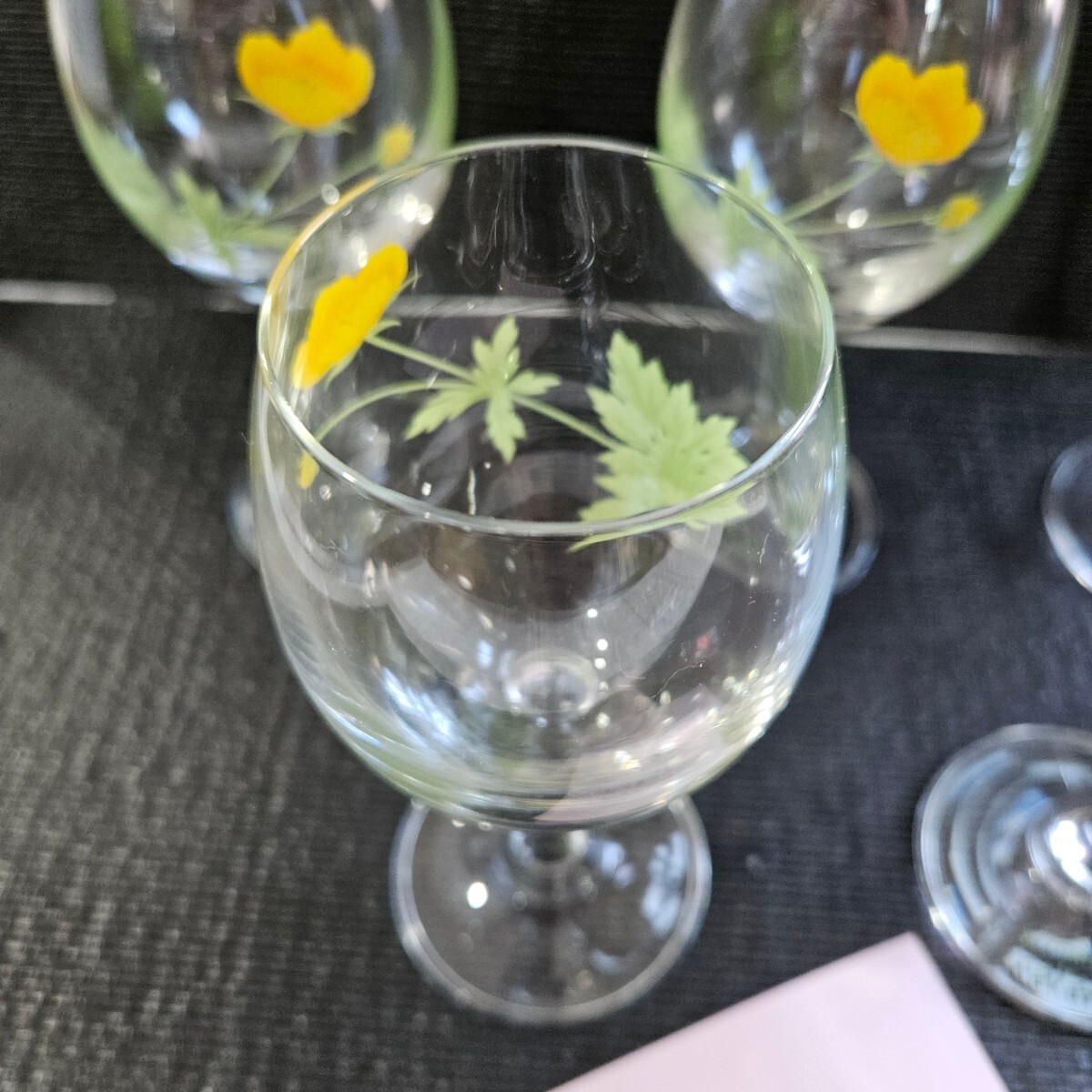【未使用】hiromichi　nakano　ワイングラス　グラス　5個セット　花柄　食器　コレクション_画像5