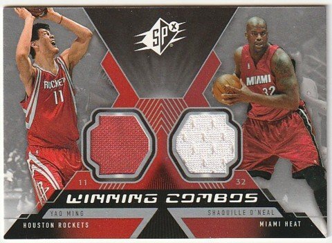 2005-06 UD SPx WINNING COMBOS Shaquille O'Neal/Yao Ming DUAL JERSEY シャック/ヤオ・ミン 姚明 ジャージ_画像1