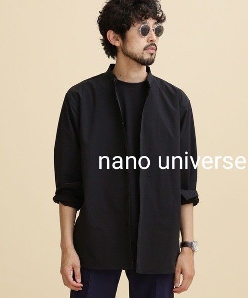 nano シャツ バンドカラー　スタンドカラー　ノーカラー　襟なし