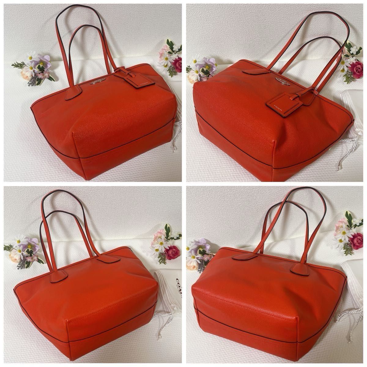 極美品】COACH コーチ トートバッグ 33954 肩掛け オレンジ系 極美品】COACH コーチ トートバッグ 33954 肩掛け オレンジ系