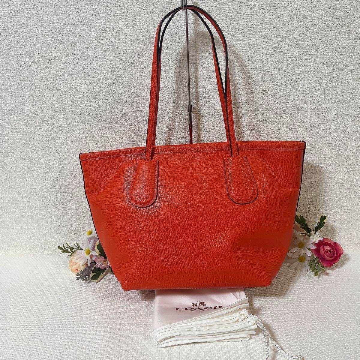 極美品】COACH コーチ トートバッグ 33954 肩掛け オレンジ系 極美品】COACH コーチ トートバッグ 33954 肩掛け オレンジ系