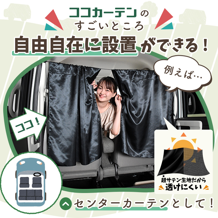 車 カーテン エルグランド E51系 ELGRAND E51 NISSAN 日よけ 日除け 間仕切り UV 汎用 「ネコポス」No.01_画像2