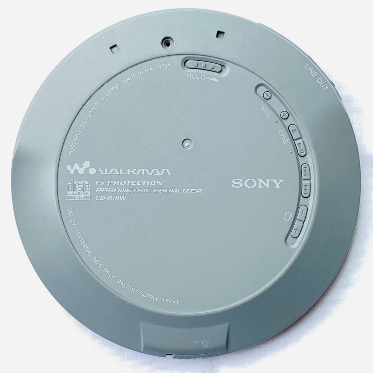 【美品】SONY ソニー CDウォークマン WALKMAN ポータブルCDプレーヤー D-NE730 ブルー リモコン イヤホン ACアダプター 中古 動作確認済み_画像5