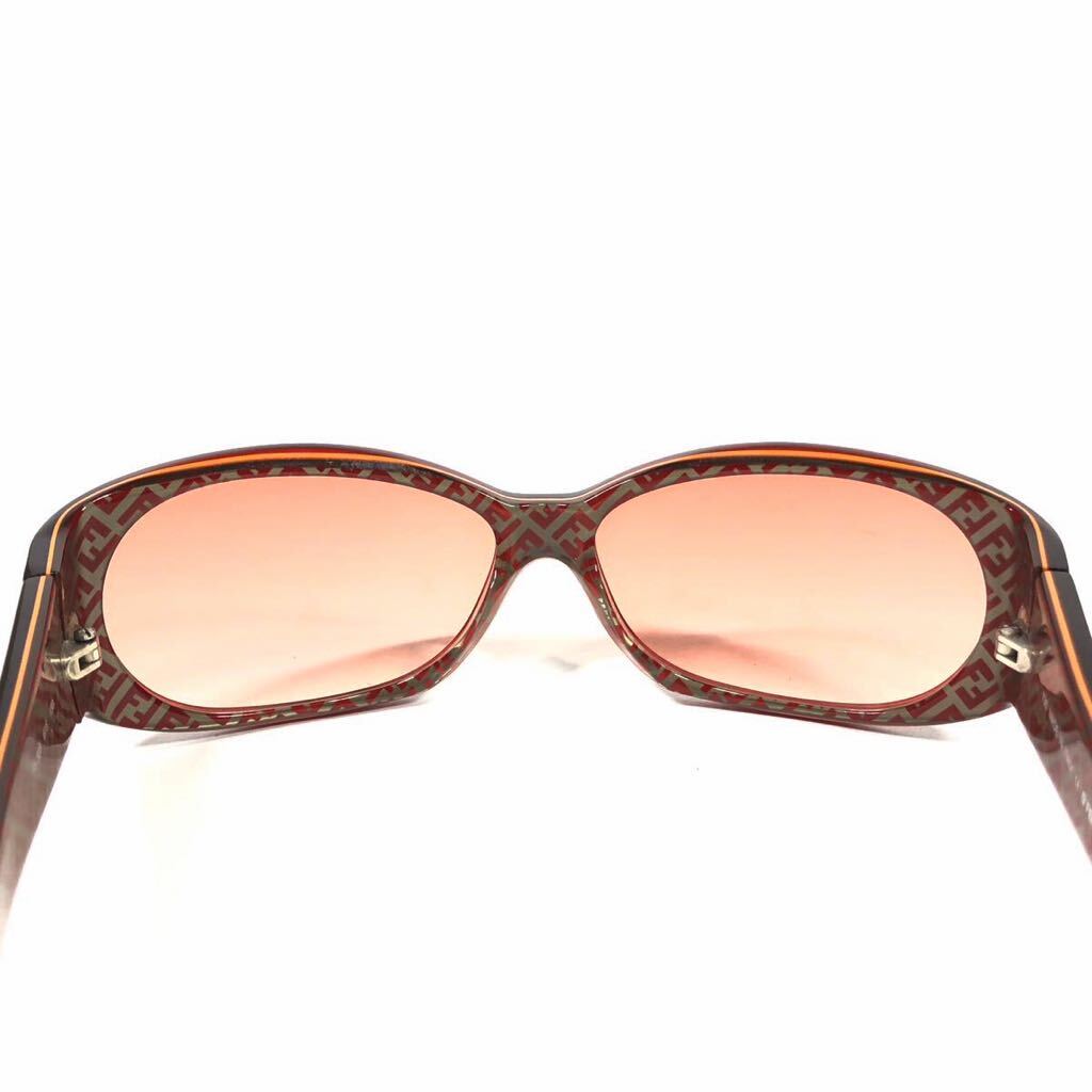 [ Fendi ] подлинный товар FENDI солнцезащитные очки FF рисунок Logo узор Zucca рисунок FS 303 красный цвет × Brown цвет мужской женский Италия производства стоимость доставки 520 иен 