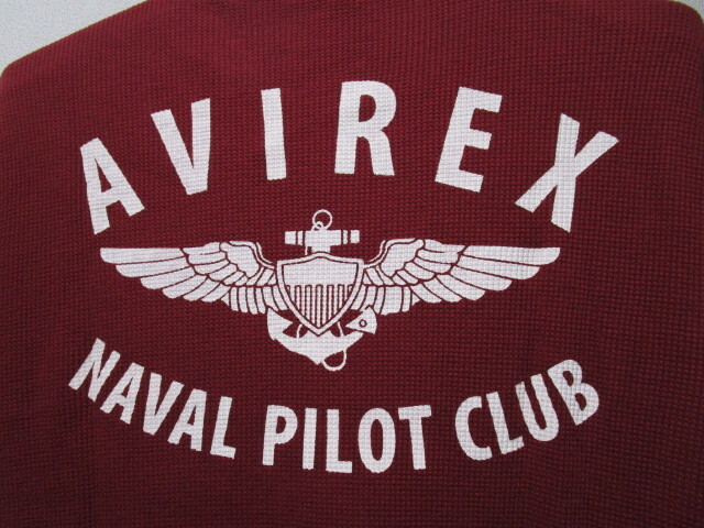 AVIREX NAVAL PILOT サーマル半袖Ｔシャツ・Ｌ（アヴィレックスミリタリープリントＴシャツワッフル地Ｔシャツ）_画像2