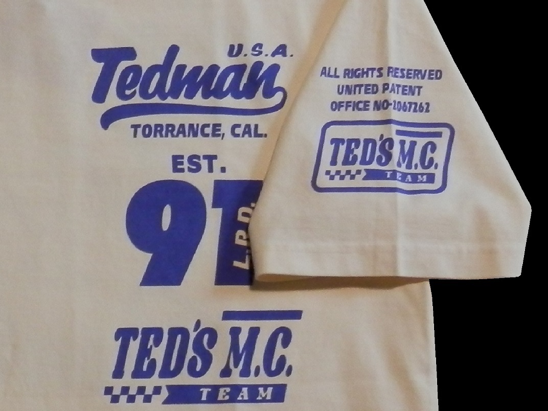 テッドマン／TEDMAN／Lサイズ／半袖Ｔシャツ／TDSS-556／オフホワイト／エフ商会／新品／送料無料／アメカジ／バイカー