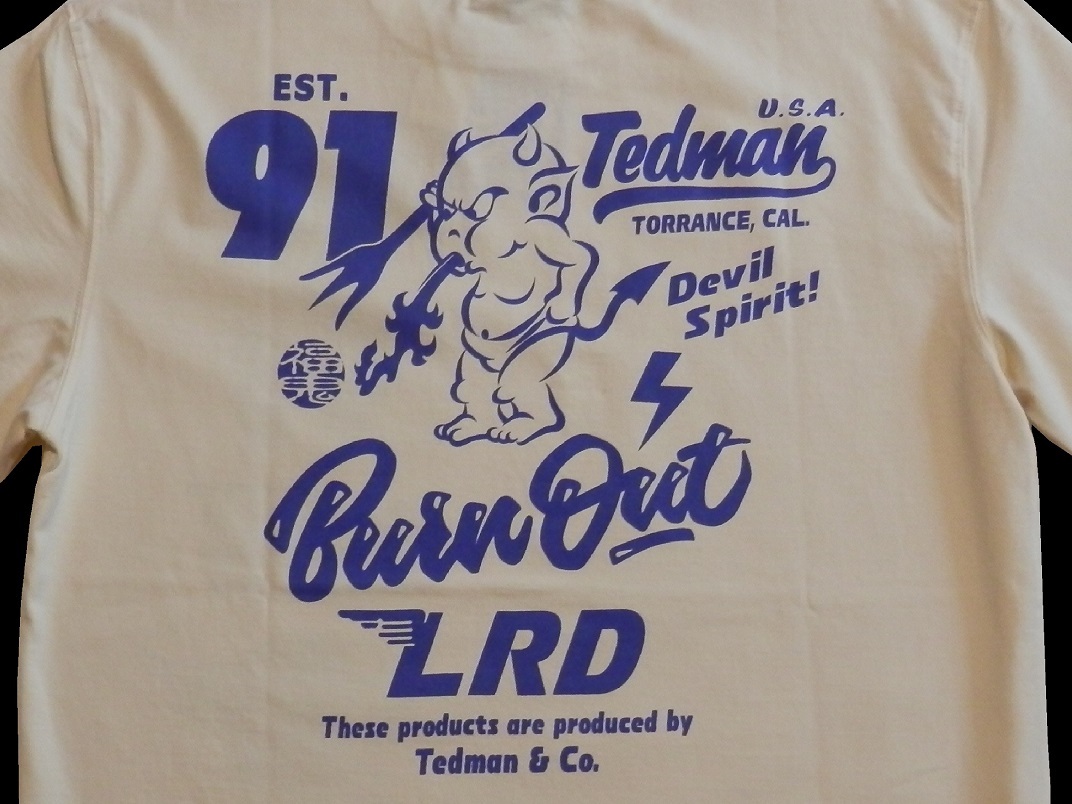 テッドマン／TEDMAN／Lサイズ／半袖Ｔシャツ／TDSS-556／オフホワイト／エフ商会／新品／送料無料／アメカジ／バイカー