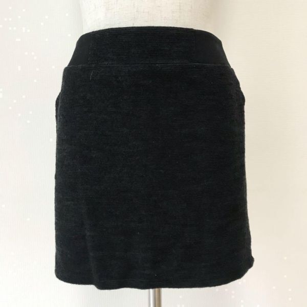 アンタイトル UNTITLED ウール 台形 ミニ スカート ブラック 黒 1Sサイズ レディース ブラック_画像2