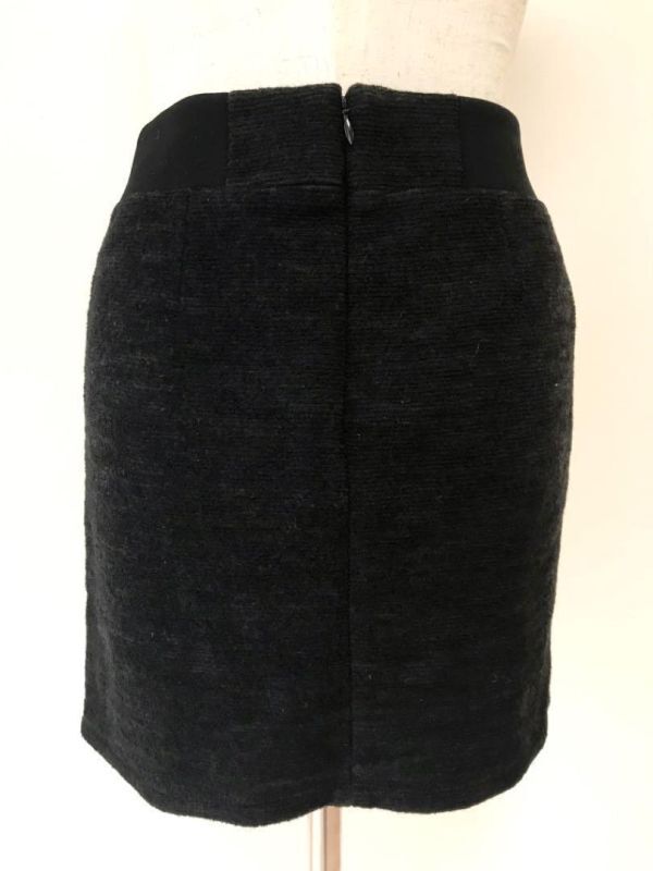 アンタイトル UNTITLED ウール 台形 ミニ スカート ブラック 黒 1Sサイズ レディース ブラック_画像4