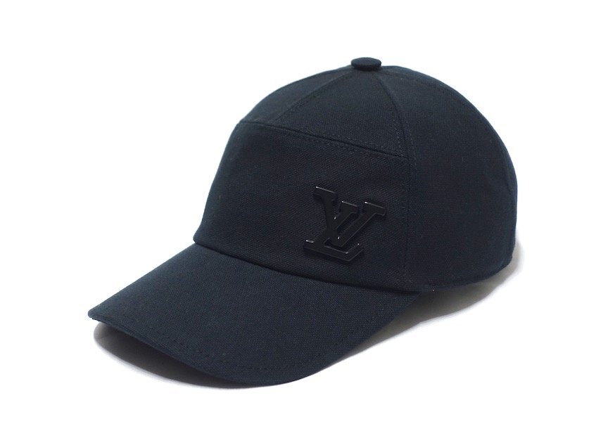2022年製 定価10.1万 美品 LOUIS VUITTON ルイヴィトン キャップ・アエログラム LVイニシャル M77124 ブラック 黒 キャスケット 帽子_画像1