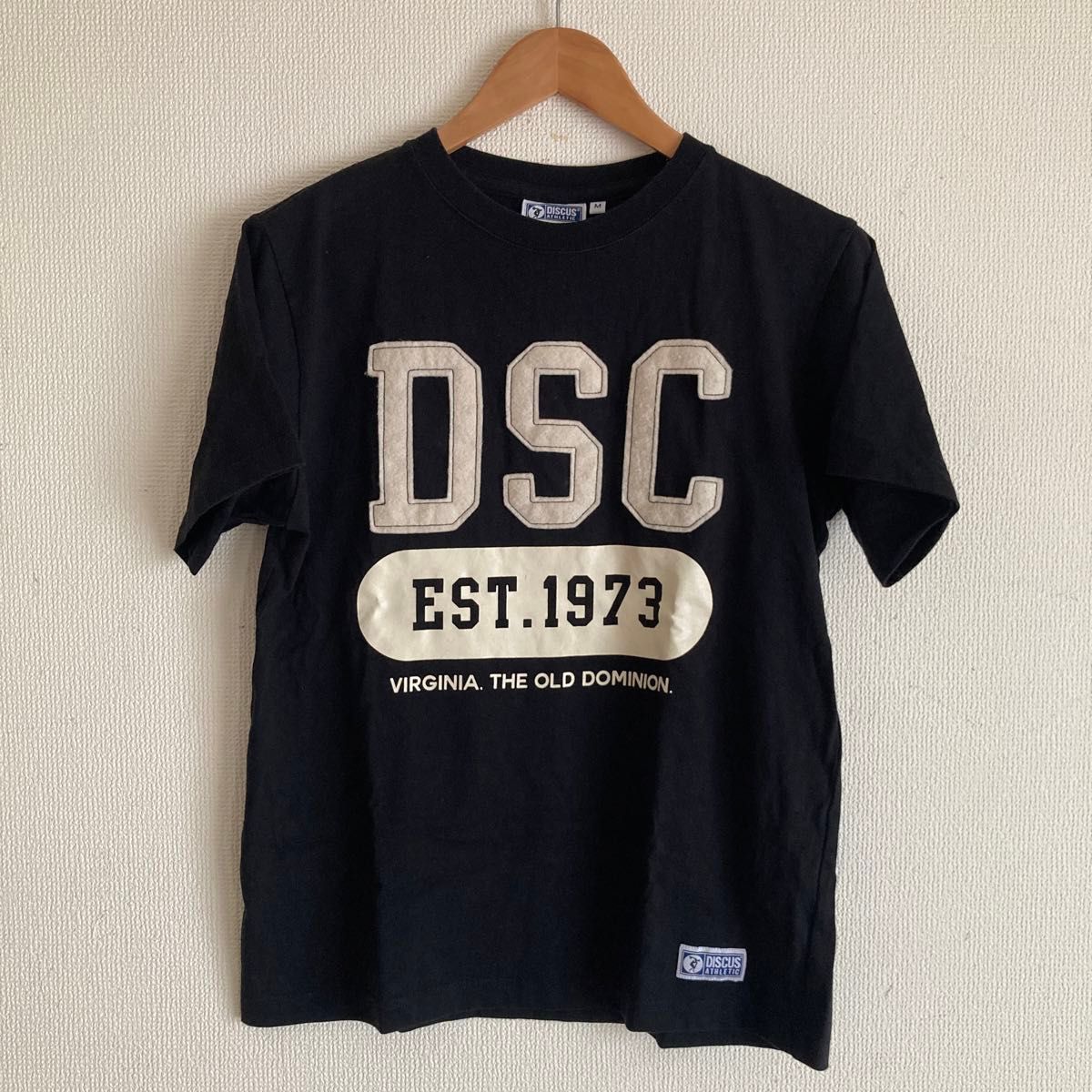 DISCUS ディスカス アスレチック 縫い付けロゴ Tシャツ ブラック M