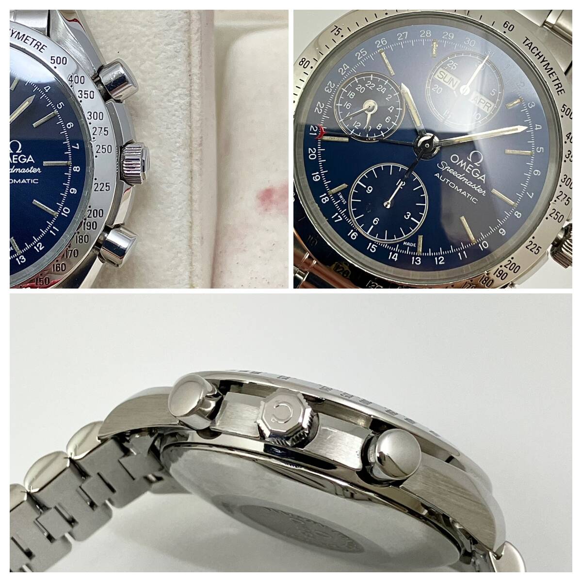  accessory all part, belt 2 kind attaching *OH ending ultimate beautiful goods. Omega * Speedmaster * clock * Triple calendar * navy record *3521-80*