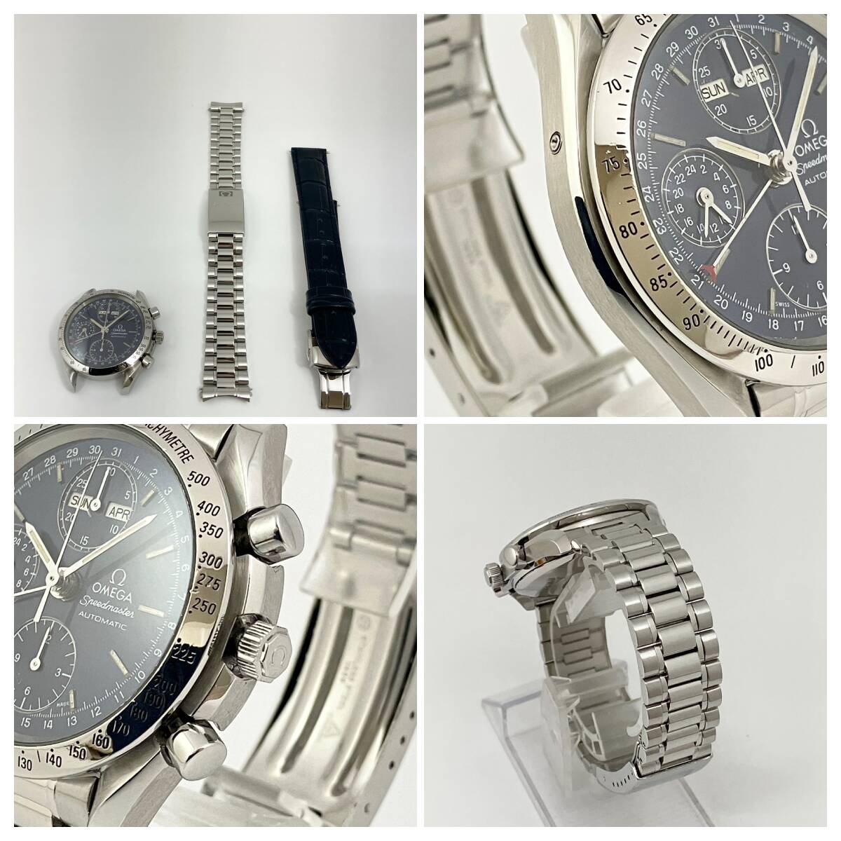  accessory all part, belt 2 kind attaching *OH ending ultimate beautiful goods. Omega * Speedmaster * clock * Triple calendar * navy record *3521-80*