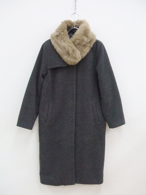 KBF мех пелерина комплект пальто серый женский Kei *bii*ef б/у 0-0913T 156780