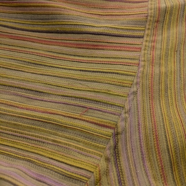 JURGEN LEHL J0103FB211 feather weave stripe cotton size M cardigan khaki Jurgen Lehl 4-0421M 235580