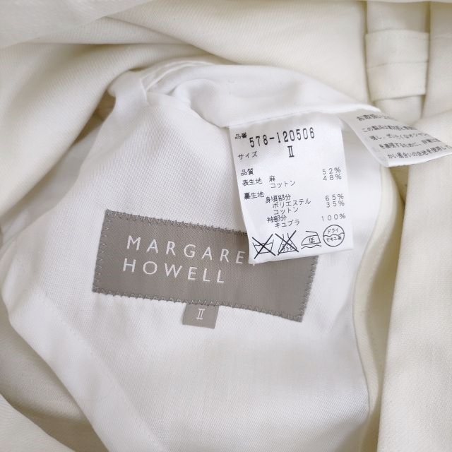 MARGARET HOWELL 578-120506 размер 2linen хлопок tailored jacket белый Margaret Howell 4-0506M 237362