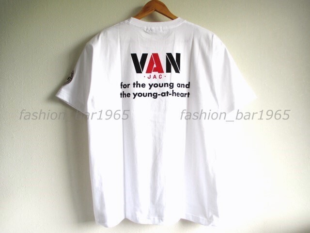 希少★VAN JAC ヴァンヂャケット★定番 グラフィックロゴ☆バックプリント & 丸VAN ワッペン Tシャツ ホワイト L/アイビー SCENE Kent_画像2