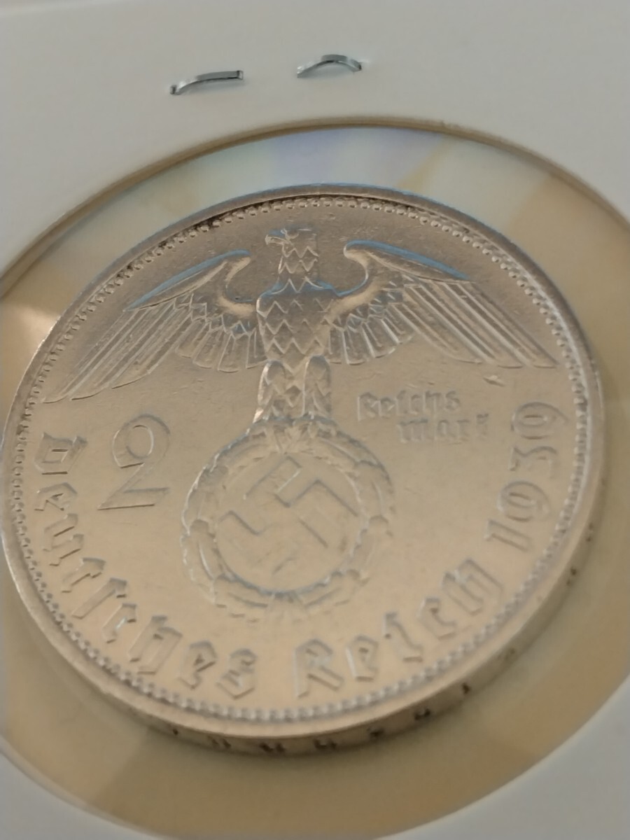 ドイツ 第三帝国 1939 2ライヒスマルク銀貨 ２枚セット(1939F 1939J)_画像4
