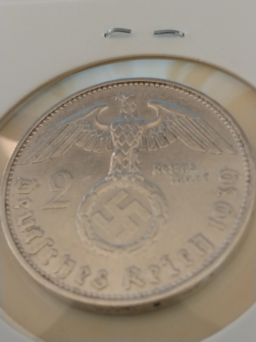 ドイツ 第三帝国 1939 2ライヒスマルク銀貨 ２枚セット(1939F 1939J)_画像6