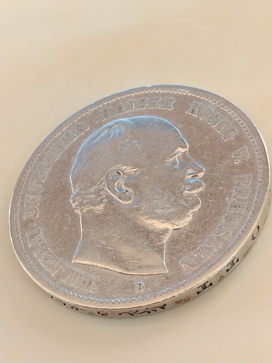 ドイツ プロイセン 1876B 5マルク銀貨 WILHELM _画像1