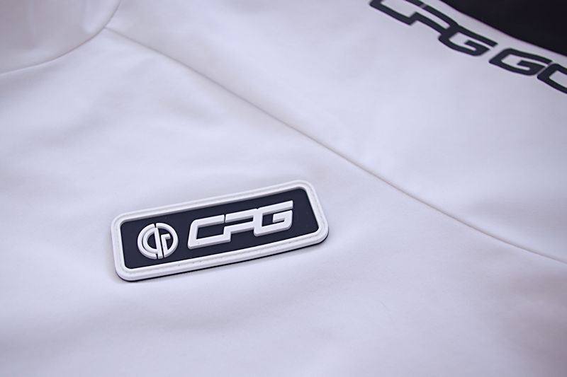 ●美品 CPG GOLF レディスハイネック 夏用ゴルフ半袖シャツ シーピージーゴルフ 白×黒の画像8