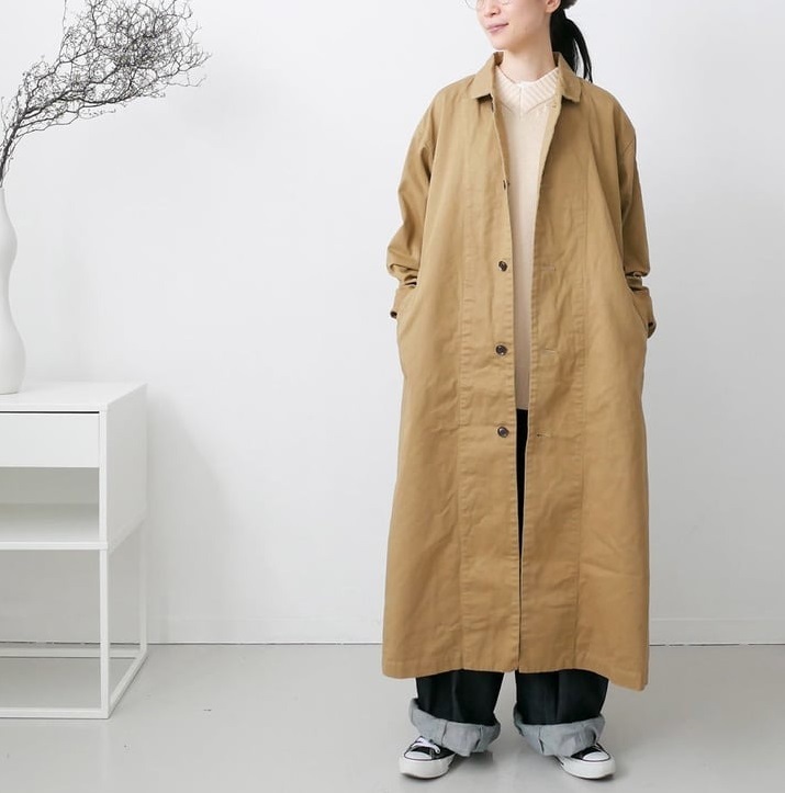 HARVESTY/ハーベスティ/新品タグ付き/Over Coat/オーバーコート/A31803/ベージュ/チノクロス/バルキーシルエット/ドロップショルダー_画像1