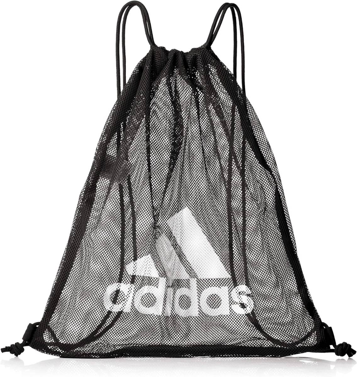 【KCM】Z-bag-74★新品★【adidas/アディダス】メッシュ　ジムサック　ジムバッグ　ナップサック　マルチバッグ　29739　 ブラック_画像1