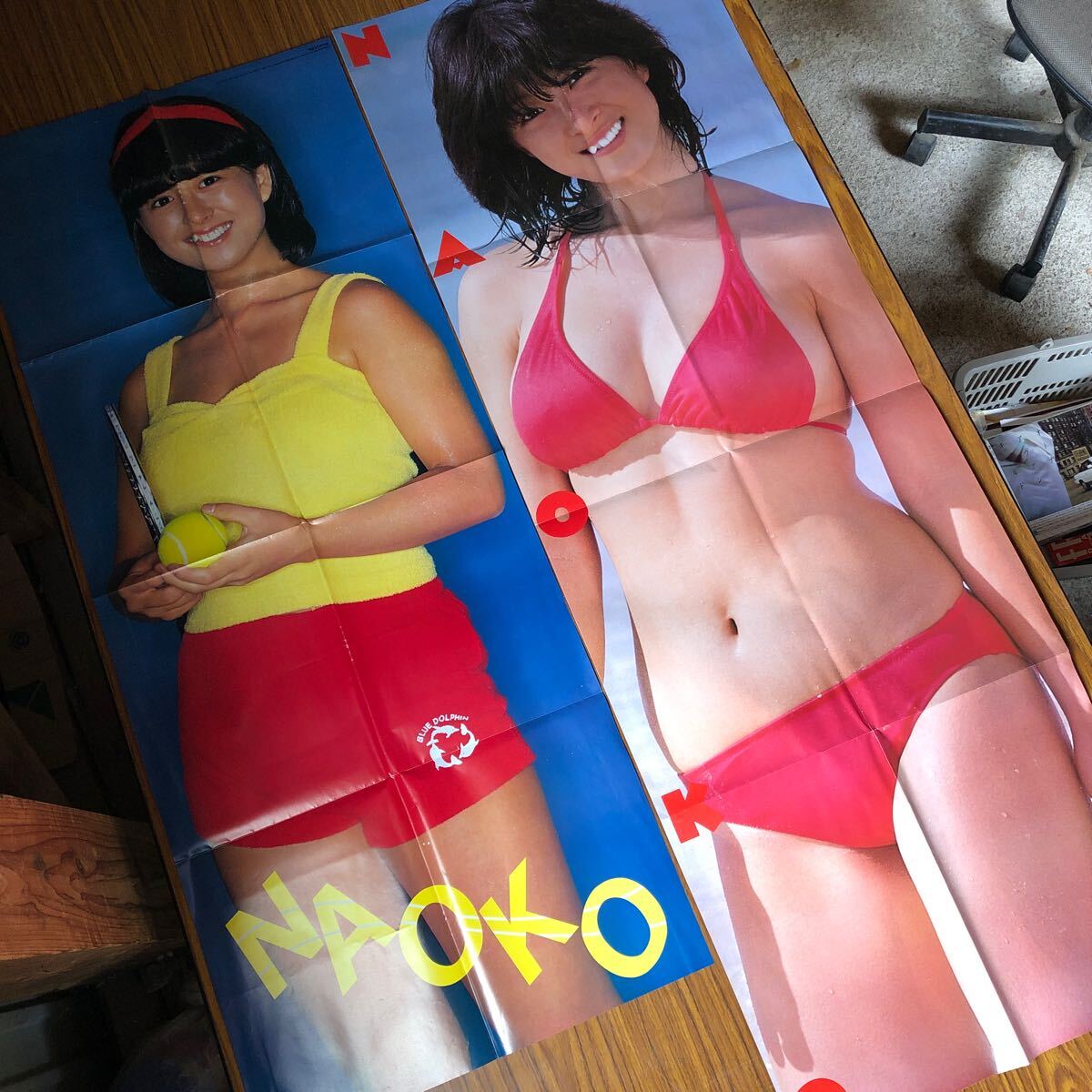  Showa Retro shining star appendix Kawai Naoko swimsuit bikini Matsuda Seiko ... . Match short bread long type poster 