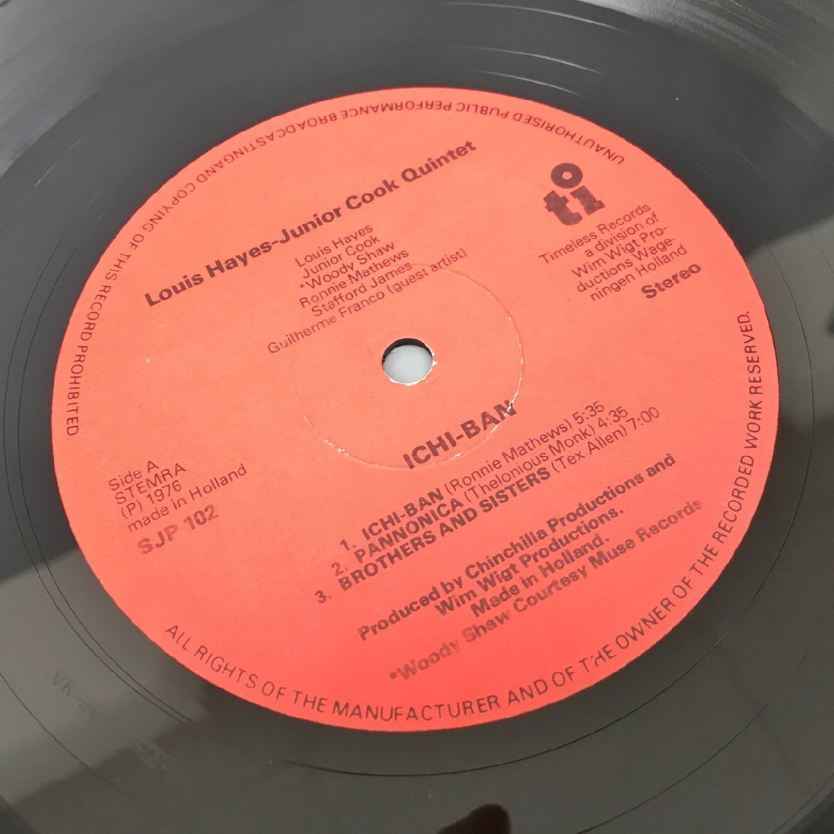 LPレコード Louis Hayes Junior Cook Quintet / Ichi-Ban Timeless SJP 102 2405LO088_画像4