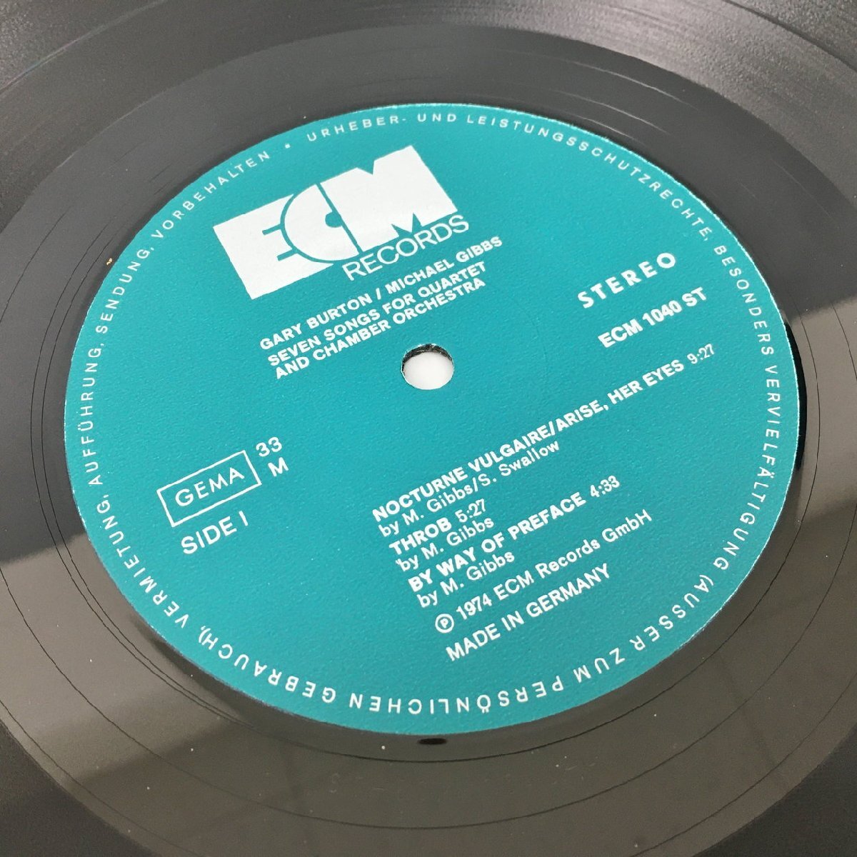 LPレコード Gary Burton / Seven Songs For Quartet And Chamber Orchestra ECM 1040 ST 2405LO086_画像4