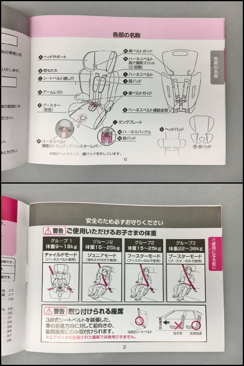  Japan childcare child / junior seat high back booster EC Ⅱ air 9kg-36kg unused 2405LR028