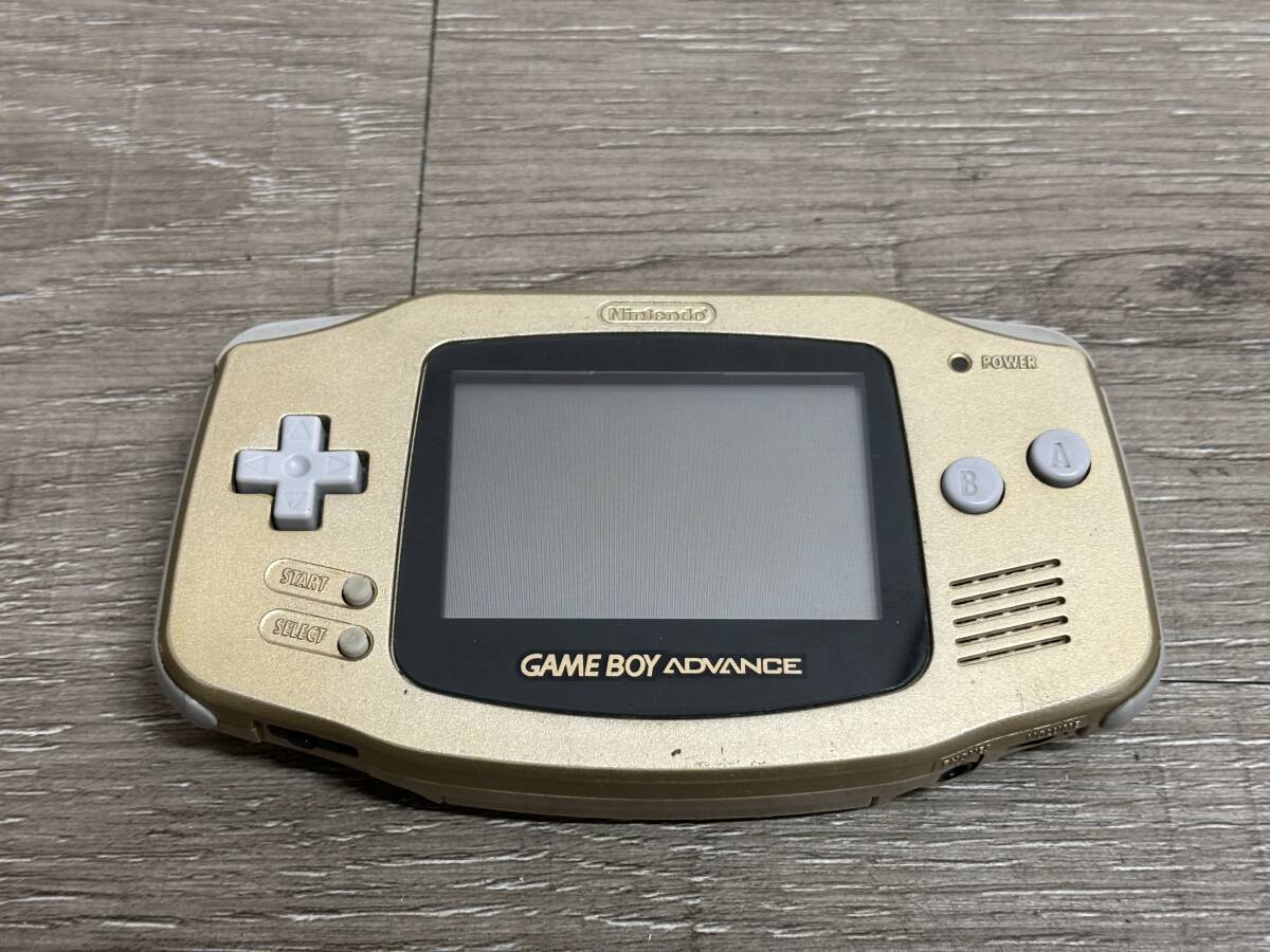 ☆ GBA ☆ ゲームボーイアドバンス ゴールド 動作品 本体 アダプター GAMEBOY ADVANCE Nintendo 任天堂 3936の画像1