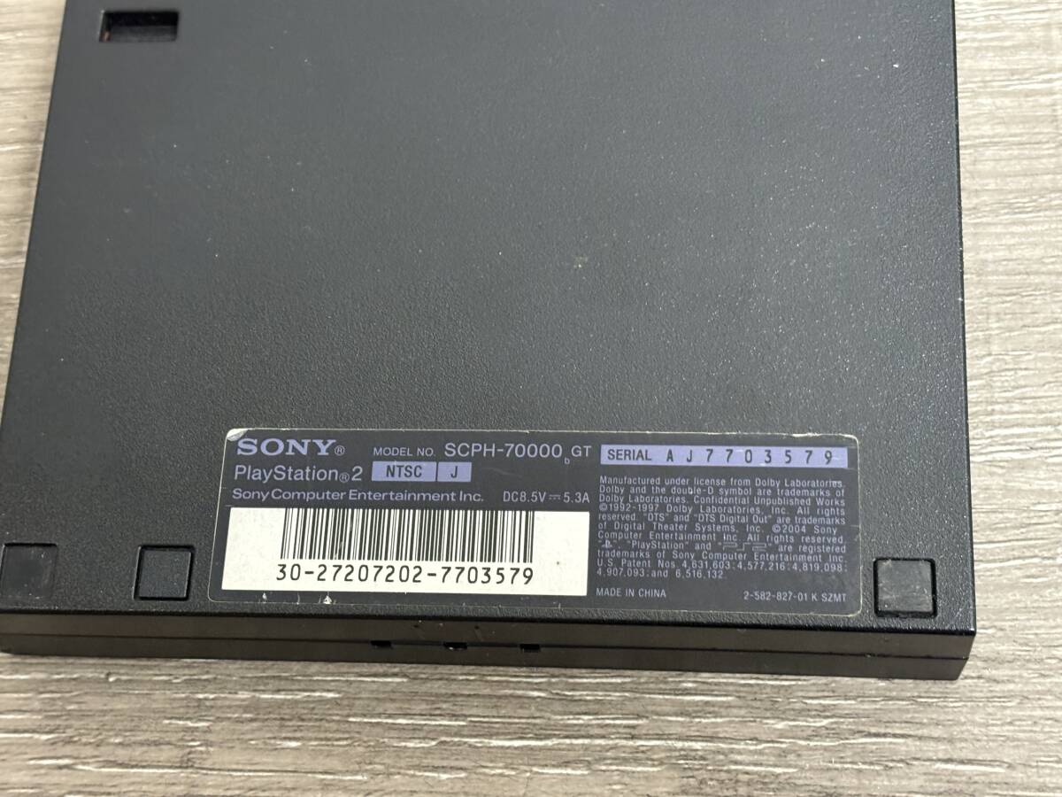 ☆ PS2 ☆ プレイステーション2 SCPH-70000 チャコールブラック 動作品 本体 コントローラー 純正アダプター 箱 説明書 付属 SONY 3579の画像9