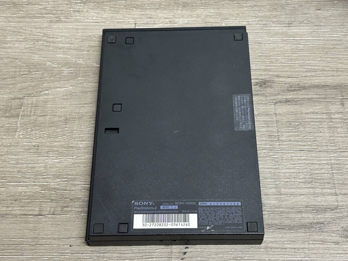 ☆ PS2 ☆ プレイステーション2 SCPH-75000 チャコールブラック 動作品 本体 コントローラー 箱 説明書 付 内箱欠品 Playstation2 4260の画像8